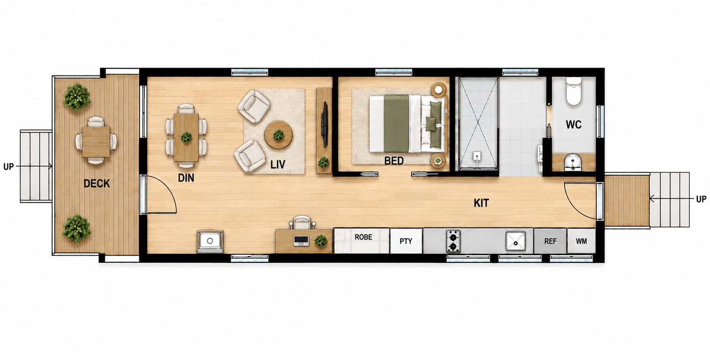 A Frame - One Bed Drawing 1